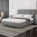 Ver imagem 2 de Cama King Flutuante com Cabeceira 195cm Astra S04 Linho Cinza - Lyam Decor