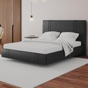 Ver imagem 2 de Cama Queen Flutuante com Cabeceira 160cm Astra S04 Couríssimo Preto - Lyam Decor