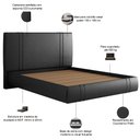 Ver imagem 4 de Cama Queen Flutuante com Cabeceira 160cm Astra S04 Couríssimo Preto - Lyam Decor