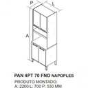 Ver imagem 2 de Paneleiro Torre Quente 4 Portas 1 Nicho para Forno Nápoles - Itatiaia Cinamomo-off White