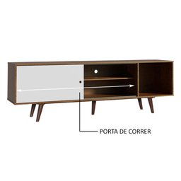 Rack Madesa Dubai para Tv até 65 Polegadas com Pés - Rustic/branco/rustic - 6