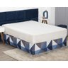Saia Box Fit Cama Solteiro Capa Elástica Malha Gel 1 Peça Estampa 26 Geométrico Azul - 3