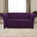 Ver imagem 1 de Sofá Recamier Divã Chesterfield 200cm Sofia Suede Roxo Capitonê- Mabe Magazine