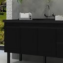 Ver imagem 2 de Gabinete de Cozinha 2 Gavetas 3 Portas 141cm Balcão 100% Mdf:preto Fosco