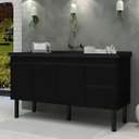 Ver imagem 1 de Gabinete de Cozinha 2 Gavetas 3 Portas 141cm Balcão 100% Mdf:preto Fosco