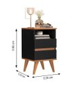 Ver imagem 3 de Mesa de Cabeceira Retrô Pés Palito Pop - Varias Cores - Preto/nature