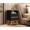Ver imagem 2 de Mesa de Cabeceira Retrô Pés Palito Pop - Varias Cores - Preto/nature