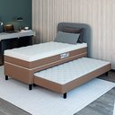 Ver imagem 2 de Cama Box Solteiro com Cama Auxiliar Conjugada Espuma D28 Aspen 88x188x53cm Marrom / Branco Hellen