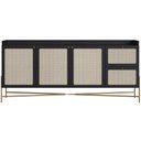 Ver imagem 1 de Aparador Buffet para Sala de Jantar 183cm Industrial Indy A03 Nero Dourado