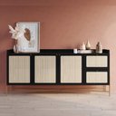 Ver imagem 3 de Aparador Buffet para Sala de Jantar 183cm Industrial Indy A03 Nero Dourado