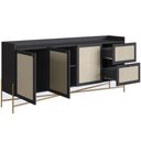 Ver imagem 4 de Aparador Buffet para Sala de Jantar 183cm Industrial Indy A03 Nero Dourado