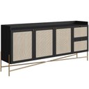 Ver imagem 2 de Aparador Buffet para Sala de Jantar 183cm Industrial Indy A03 Nero Dourado