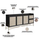 Ver imagem 5 de Aparador Buffet para Sala de Jantar 183cm Industrial Indy A03 Nero Dourado