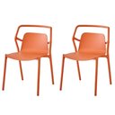 Ver imagem 1 de Kit 2 Cadeiras Empilhável Enjoy Rivatti 53 Cm (largura) Polipropileno (pp) Pêssego com Proteção