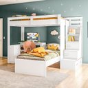 Ver imagem 5 de Beliche Office Infantil/Juvenil Moon com Escrivaninha em L e Escada 2 Portas e 2 Gavetas Yescasa Bra