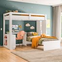 Ver imagem 4 de Beliche Office Infantil/Juvenil Moon com Escrivaninha em L e Escada 2 Portas e 2 Gavetas Yescasa Bra