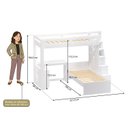 Ver imagem 3 de Beliche Office Infantil/Juvenil Moon com Escrivaninha em L e Escada 2 Portas e 2 Gavetas Yescasa Bra