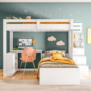 Beliche Office Infantil Juvenil com Escrivaninha Moon Yescasa