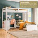 Ver mais imagens de Beliche Office Infantil Juvenil com Escrivaninha Moon Yescasa
