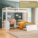 Ver mais imagens de Beliche Office Infantil/Juvenil Moon com Escrivaninha em L e Escada 2 Portas e 2 Gavetas Yescasa Bra
