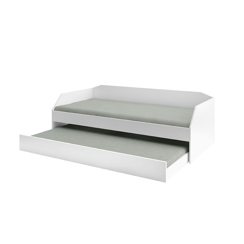 Sofá Cama Solteiro Duo com Cama Auxiliar em Mdf Reforçado 15mm Branco - 5