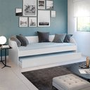 Ver imagem 1 de Sofá Cama Solteiro Duo com Cama Auxiliar em Mdf Reforçado 15mm Branco