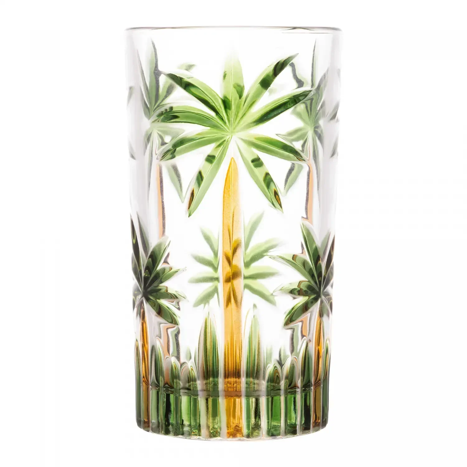 Ver imagem 2 de Copo Alto Palm Tree Handpaint 360ml Cristal Ecologico