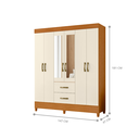 Ver imagem 3 de Guarda Roupa Arius 6 Portas com Espelho Cinamomo Off White