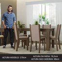 Ver imagem 7 de Conjunto Sala de Jantar Mesa Tampo de Vidro 6 Cadeiras Heloísa Madesa Rustic/crema/bege