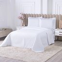 Ver imagem 4 de Kit Cobre Leito Milão Casal 3 Peças 100% Poliéster - Branco/branco