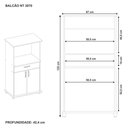 Ver imagem 4 de Balcão Multiuso Nt 3070 2 Portas Marrom/Branco - Notável Móveis