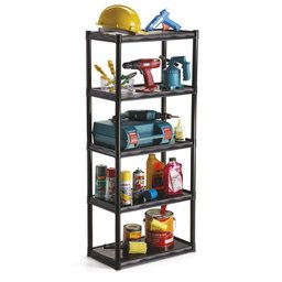 Estante Plastica Modular Multiuso Preta 5 Prateleiras - 1