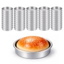 Ver imagem 1 de 50 Unidades Formas Pão de Hambúrguer 11,5x2,5cm Alumínio Profissional
