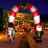 Arco Inflavel Natal Natalino Portal Iluminado Grande Papai Noel Boneco de Neve Festa Enfeite Decoraç - 4