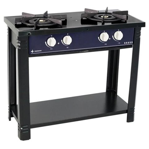Fogão Profissional 2 Bocas Venâncio Linha Bravo Azul com Espera para Forno