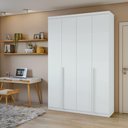 Ver imagem 1 de Guarda-Roupa Solteiro 100%MDF Alonzo 4 Portas Branco