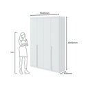 Ver imagem 4 de Guarda-Roupa Solteiro 100%MDF Alonzo 4 Portas Branco