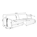 Ver imagem 4 de Sofá Sala de Estar 180cm Retrátril com Detalhe Lateral em Pu Comala Linho Cinza G93 - Gran Belo