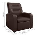Ver imagem 2 de Poltrona Reclinável Decorativa Jersey Sintético Marrom