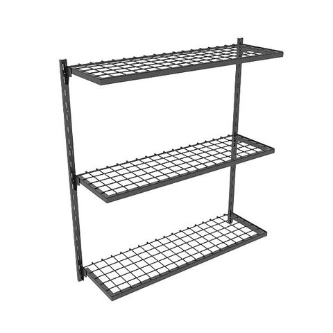 Conjunto Cremalheira 3 Prateleiras de Aramado Tela 94x100x28,5cm Comac - Preto