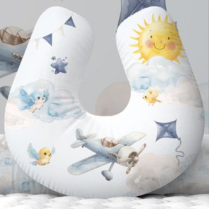 Almofada para Amamentar Aviões Nuvens