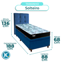Ver imagem 3 de Cama + Bau Azul e Colchão Molas Ensacadas Solteiro - Life Gold Paropas + Cabeceira