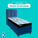 Ver imagem 4 de Cama + Bau Azul e Colchão Molas Ensacadas Solteiro - Life Gold Paropas + Cabeceira
