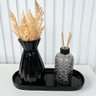 Decoração sala bandeja + vaso preto + difusor fumê vidro - 4