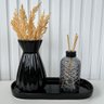 Decoração sala bandeja + vaso preto + difusor fumê vidro - 3