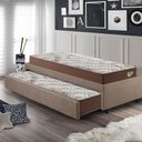 Ver imagem 2 de Bicama Box Solteiro Linho 88x188 com Dois Colchões Relax Adorabile Ecoflex Molas Ensacadas