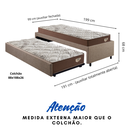 Ver imagem 3 de Bicama Box Solteiro Linho 88x188 com Dois Colchões Relax Adorabile Ecoflex Molas Ensacadas