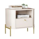 Ver imagem 2 de Mesa de Cabeceira Terra Nobre Off White Dourado