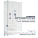 Ver imagem 4 de Quarto Bebê Guarda Roupa Cômoda Berço Life 4 Gavetas MDF Branco Tigus Móveis