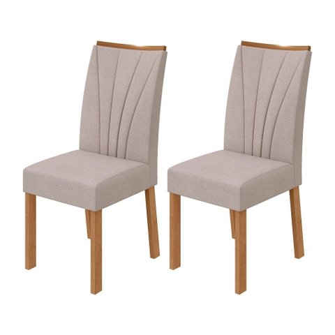 Cadeira Sala de Jantar Apogeu Kit 2 Un Amêndoa/boucle Bege - Lopas
